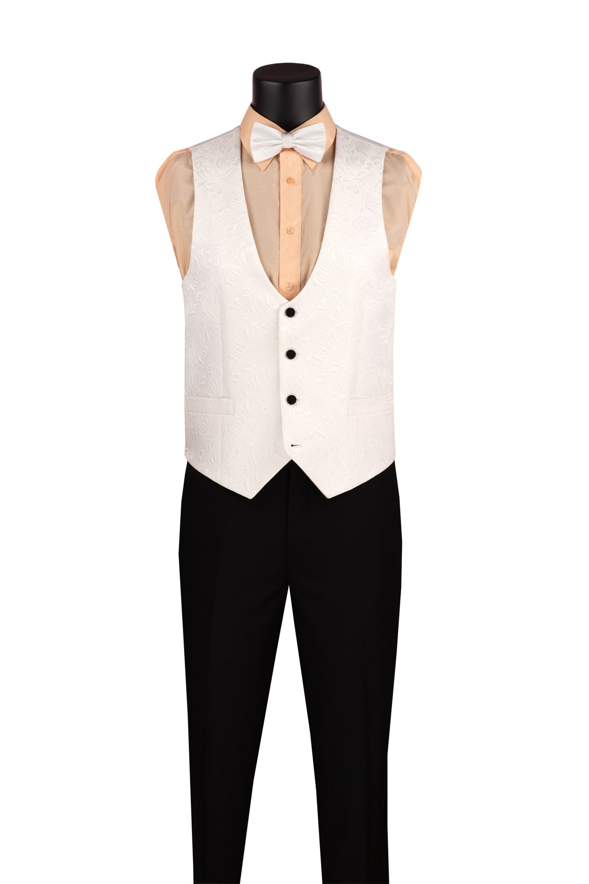 Vinci Philosophy Slim Fit 3-Piece Vested Jacquard Tuxedo
