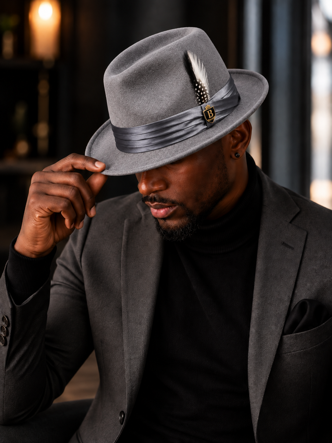 Bruno Capelo Giovani Fedora Hat - Graphite Grey