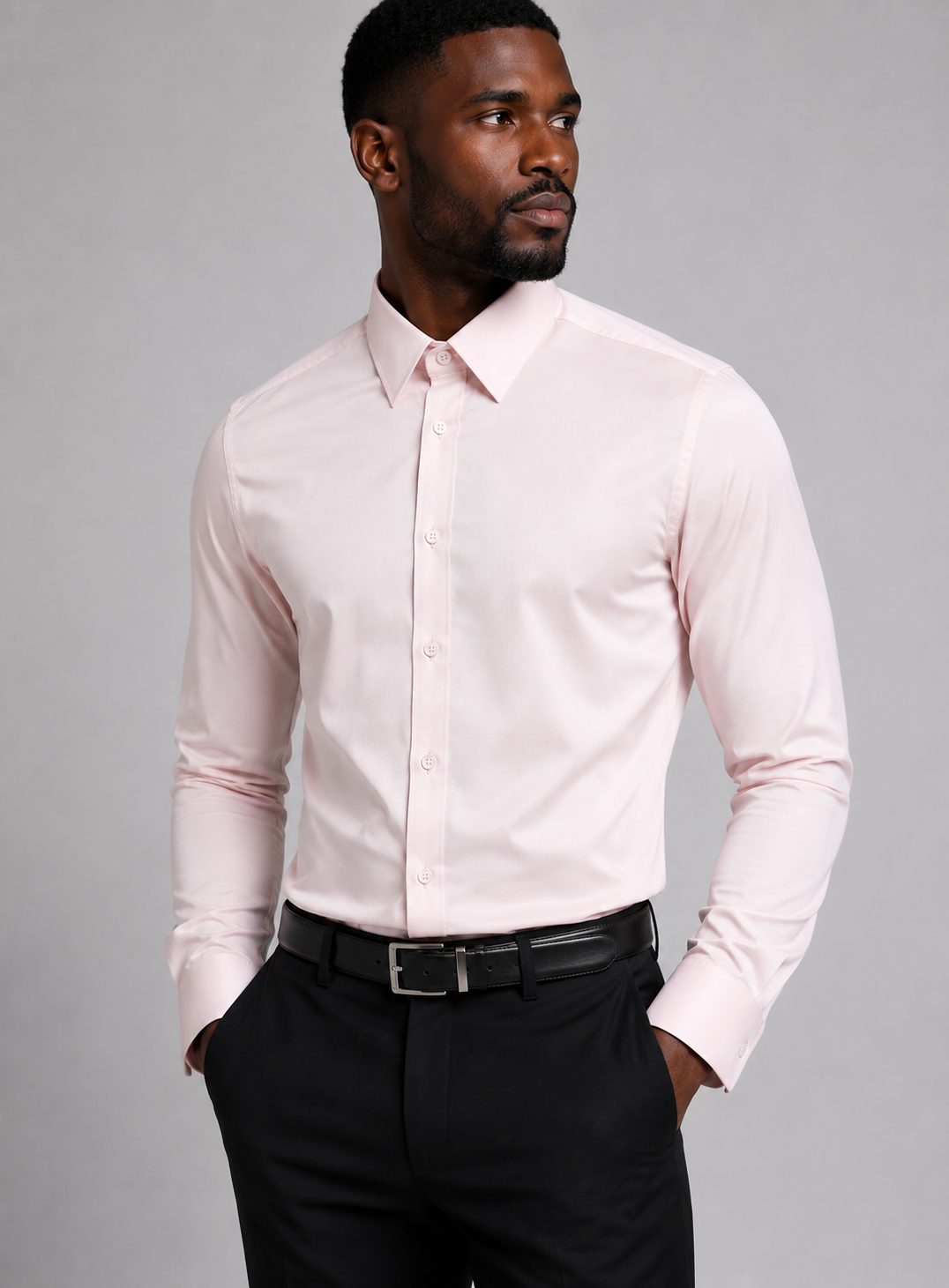 St. Patrick Satin Slim Fit Long Sleeve Dress Shirt