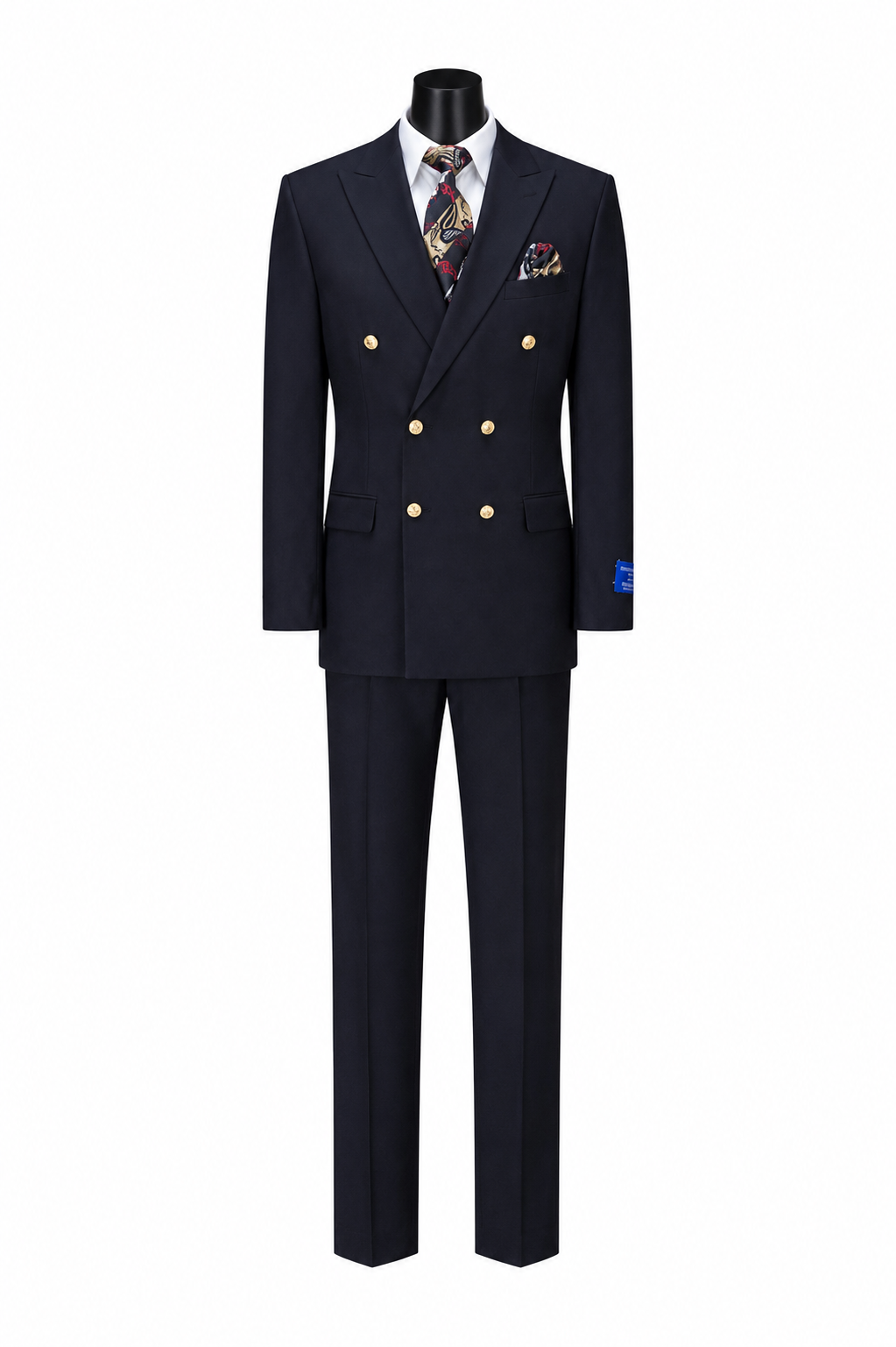 Felipe ROME Men's Double Breasted Regular Fit Suit with Flat Front Pants