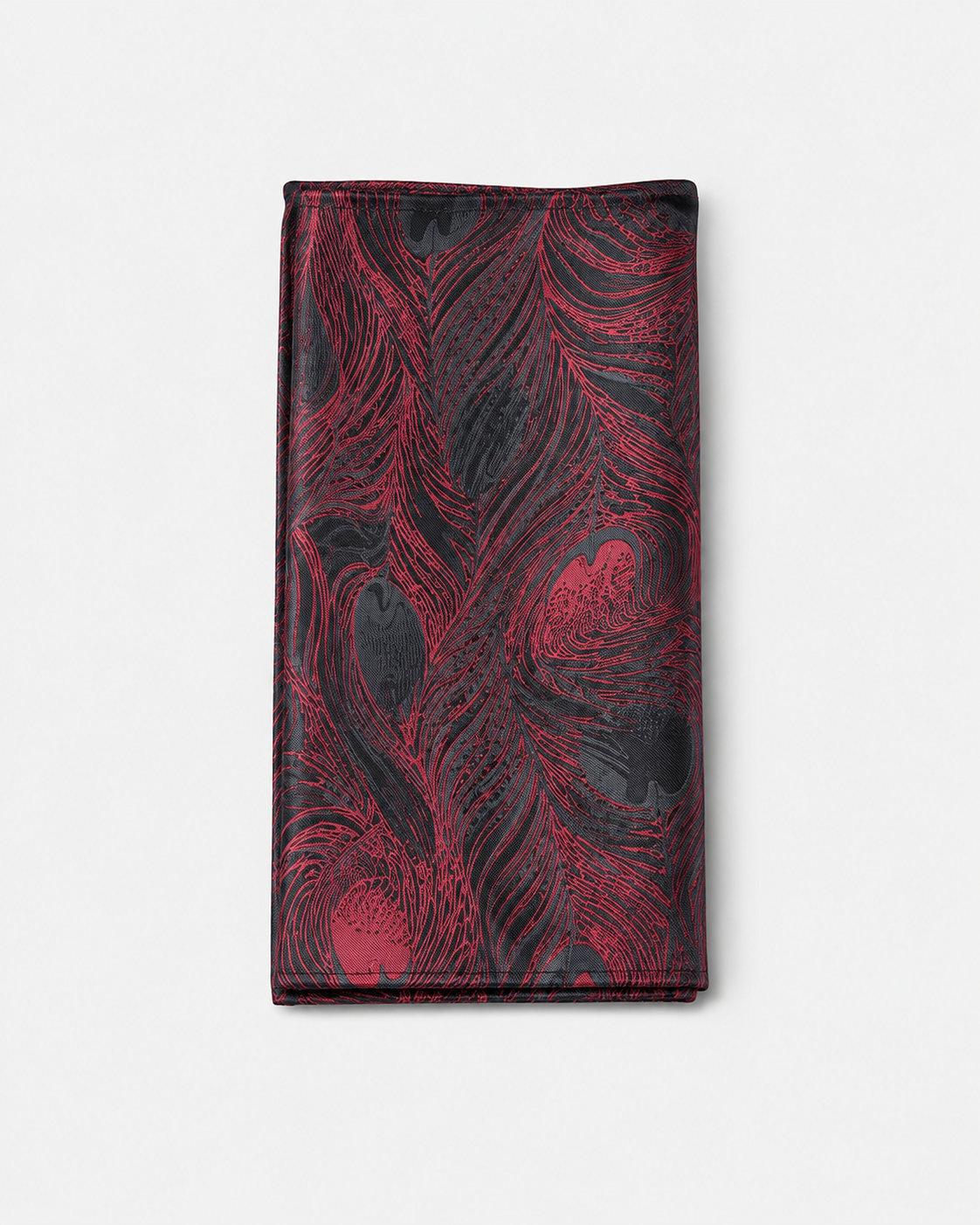 Stacy Adams Peacock Tie & Hanky Set - Burgundy Black
