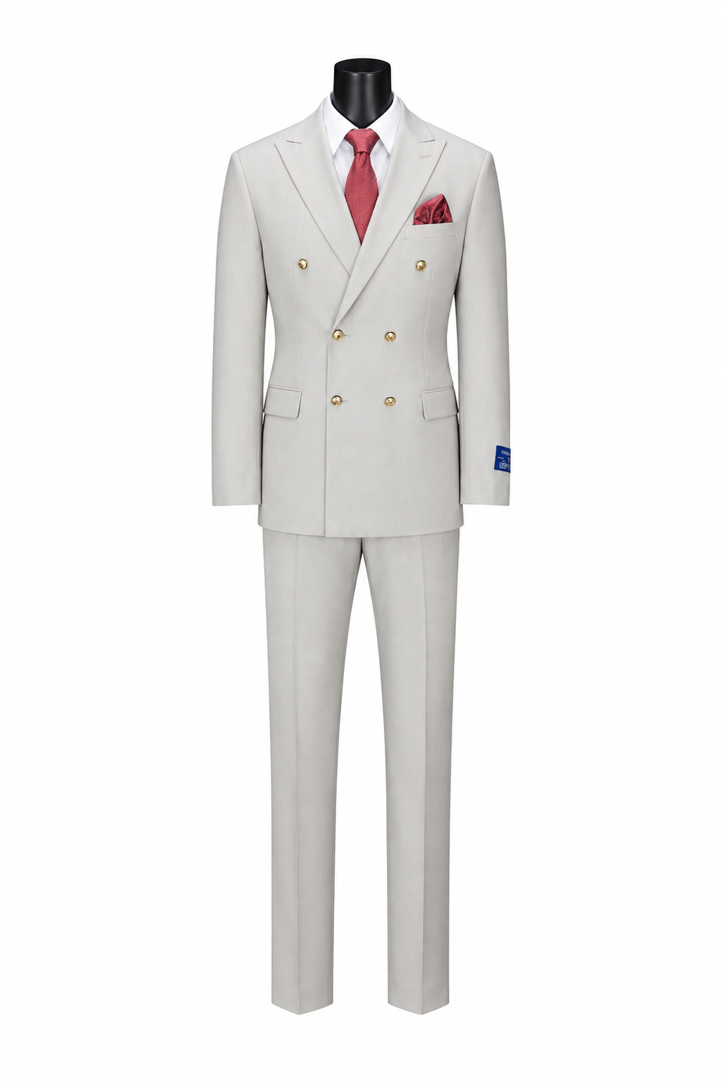 Felipe ROME Men's Double Breasted Regular Fit Suit with Flat Front Pants
