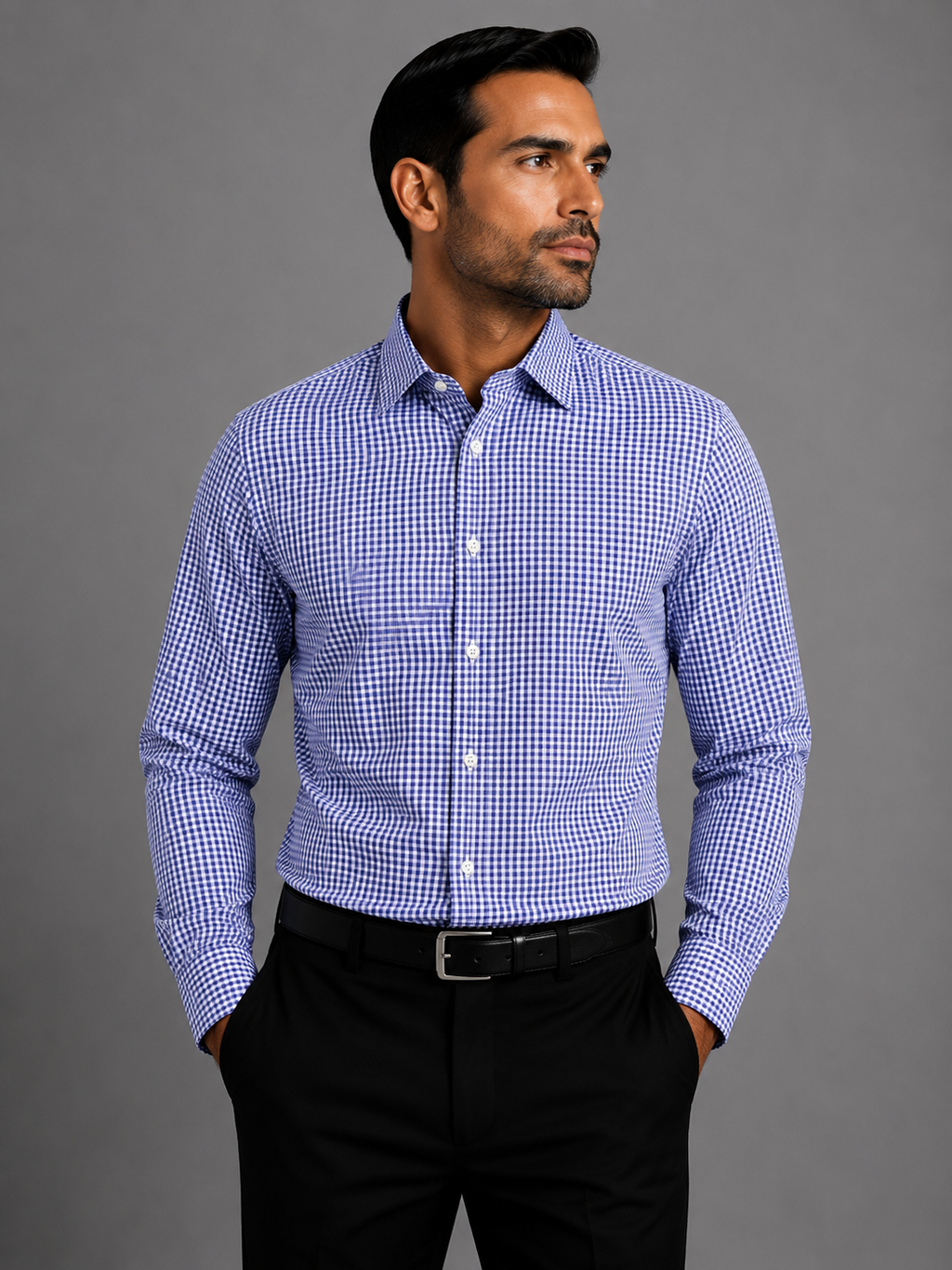 Marquis Checkered Slim Fit Dress Shirt