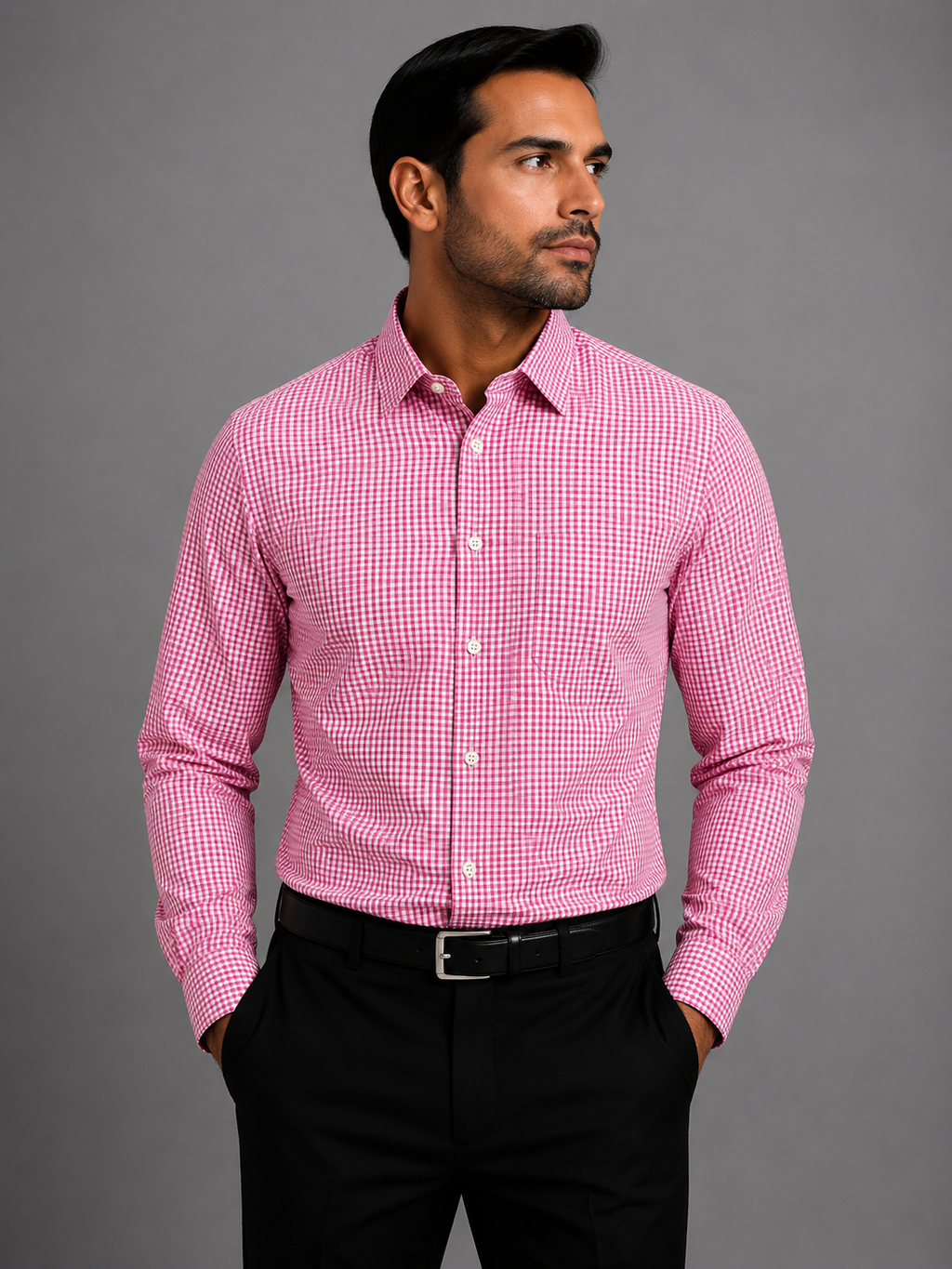 Marquis Checkered Slim Fit Dress Shirt