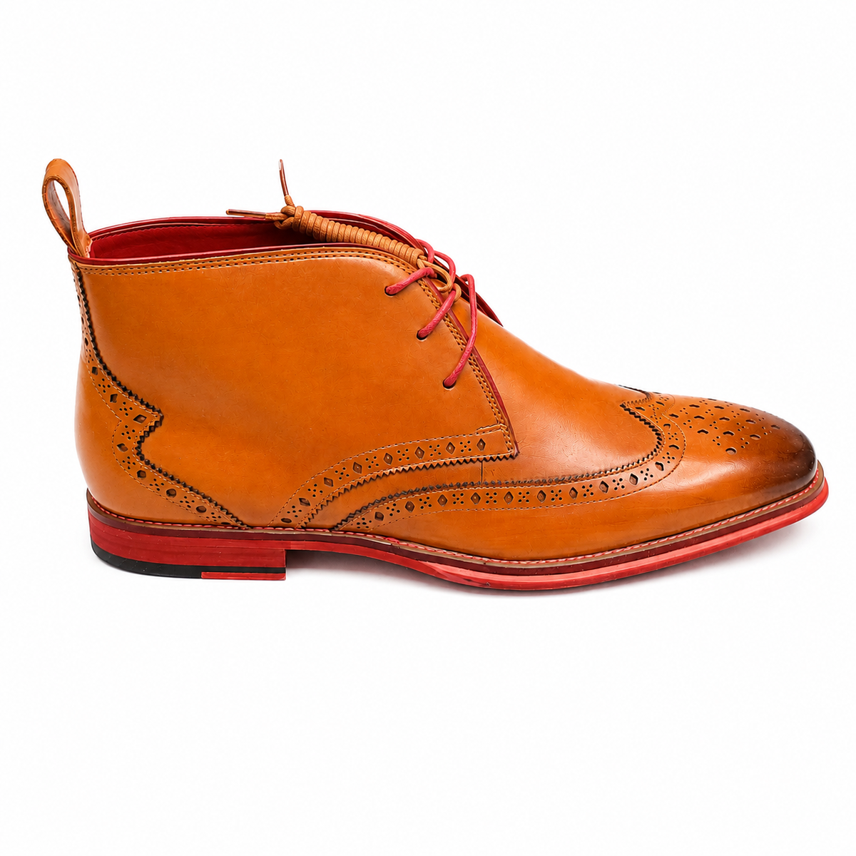 Giovanni Trev Wing Tip Lace Boot Tan