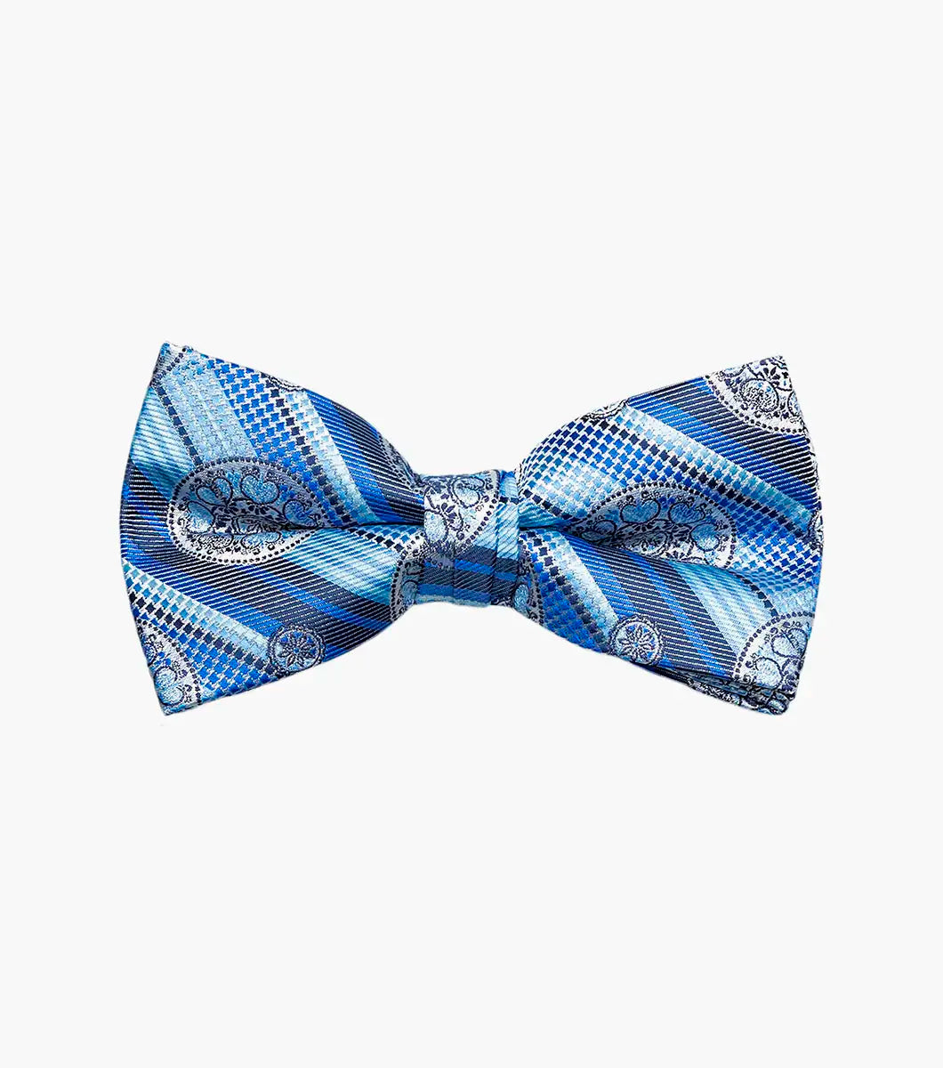 Stacy Adams Otis Bow Tie & Hanky Set - Blue Multi
