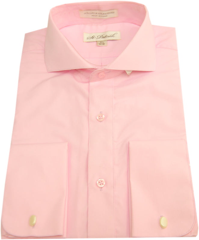 St. Patrick Spread Collar Long Sleeve Dress Shirt with French Cuffs