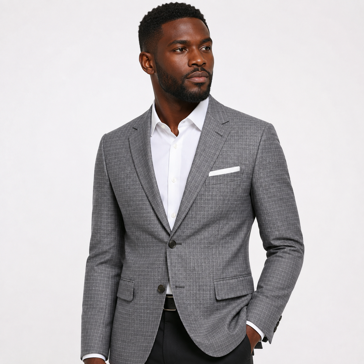Douglas & Grahame Men's Solid Wool Blazer - Grey