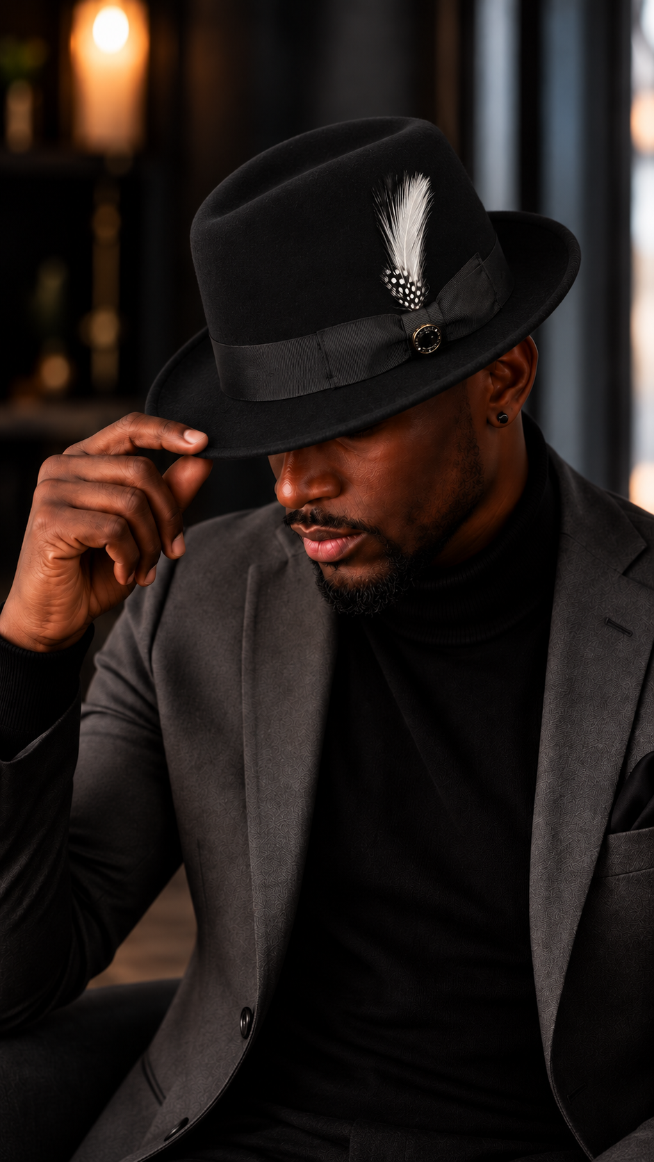 Bruno Capelo Chicago Wool Fedora Hat – Black