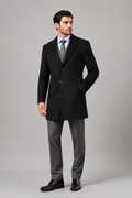 Vinci Men's Wool Top Coat Classic Tailored Overcoat