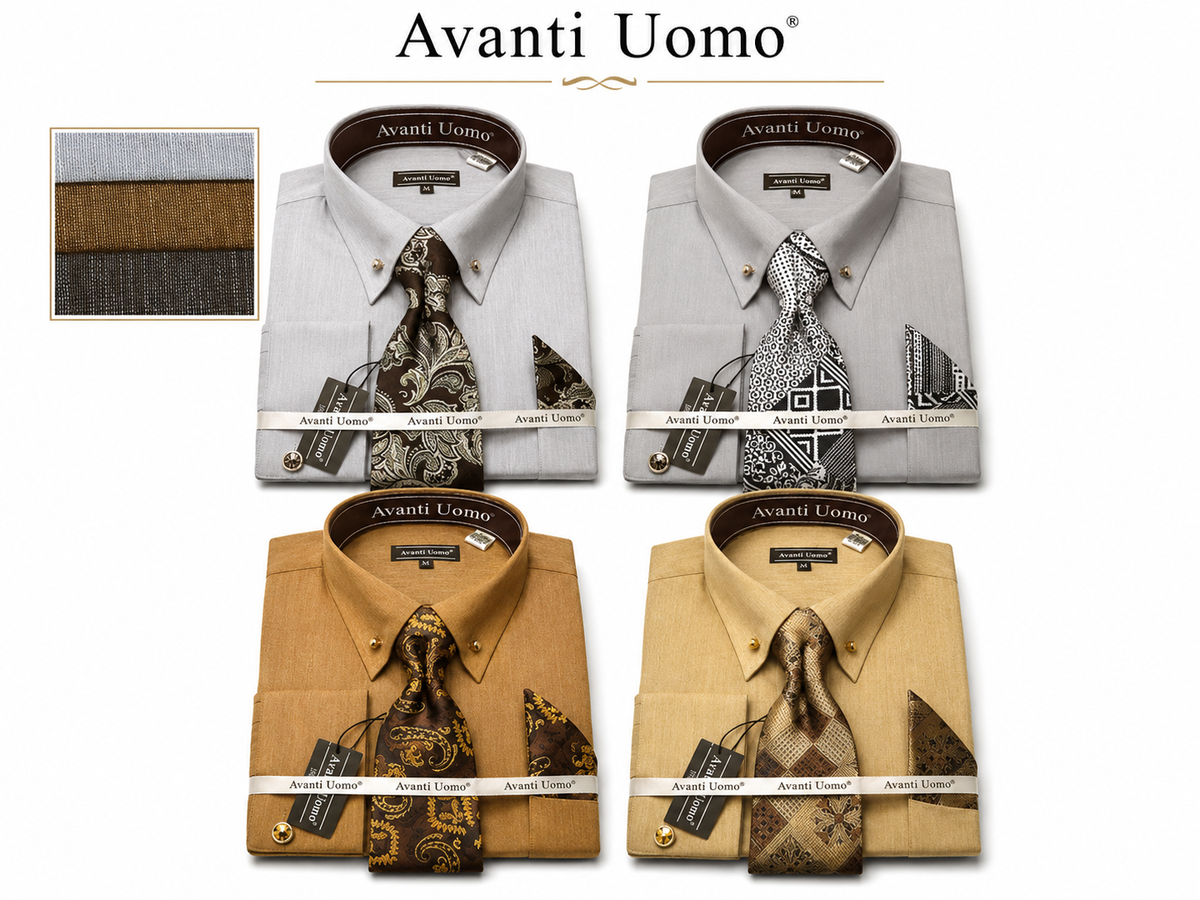 Avanti Uomo Men's Dress Shirt & Paisley Tie Set
