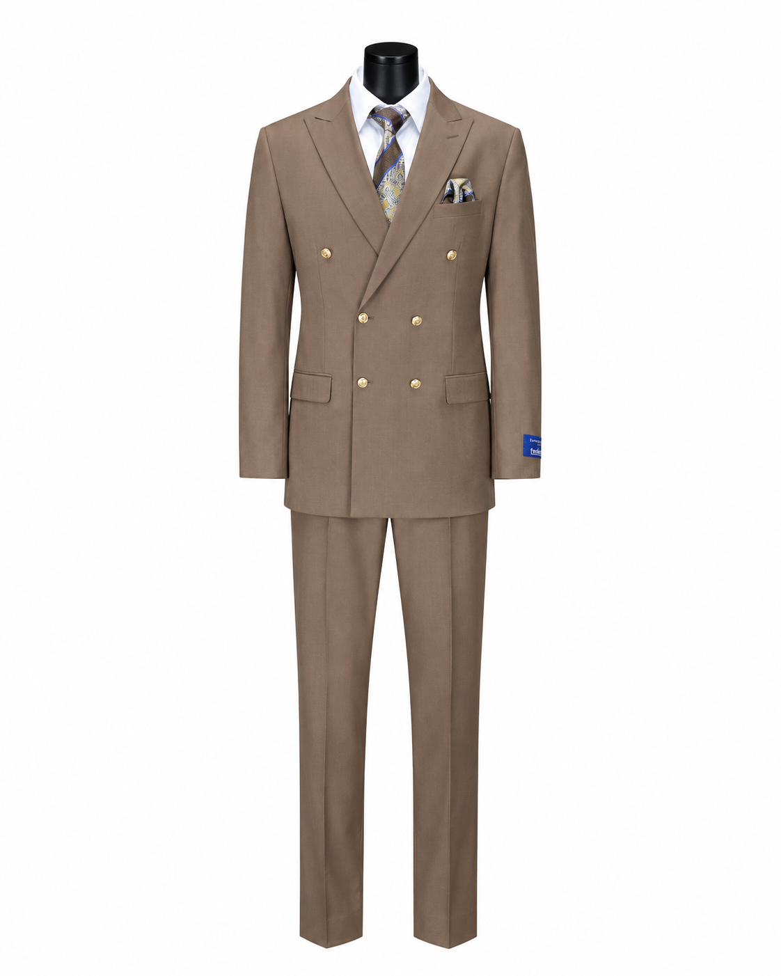 Felipe ROME Men's Double Breasted Regular Fit Suit with Flat Front Pants