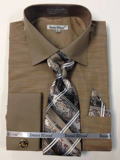Daniel Ellissa Men's Textured Dress Shirt & Tie Set