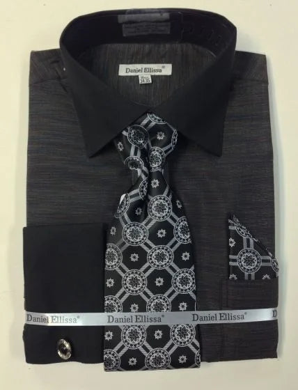 Daniel Ellissa Men's Textured Dress Shirt & Tie Set