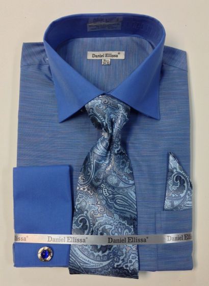 Daniel Ellissa Men's Textured Dress Shirt & Tie Set
