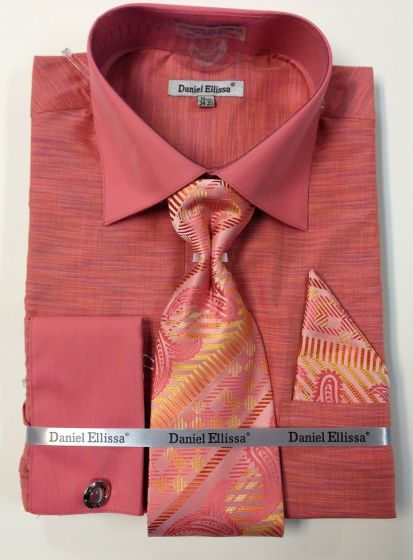 Daniel Ellissa Men's Textured Dress Shirt & Tie Set