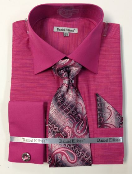 Daniel Ellissa Men's Textured Dress Shirt & Tie Set