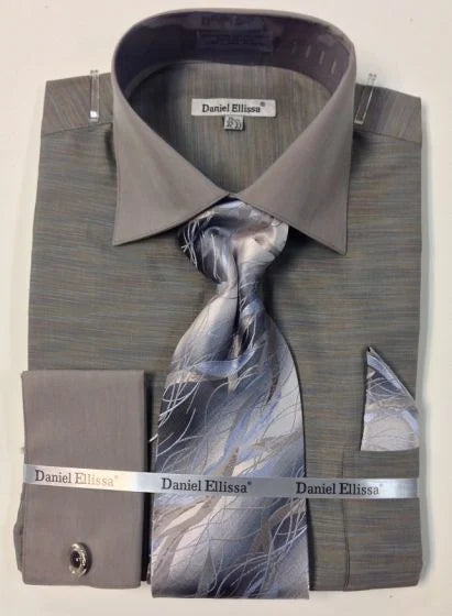 Daniel Ellissa Men's Textured Dress Shirt & Tie Set