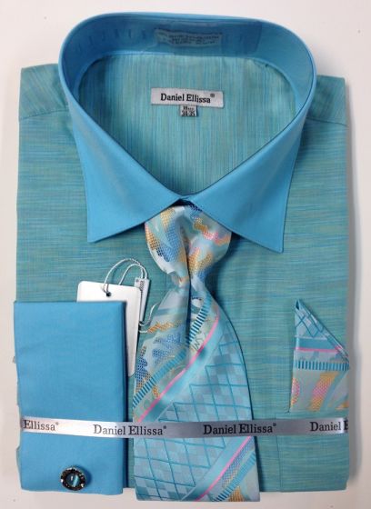 Daniel Ellissa Men's Textured Dress Shirt & Tie Set