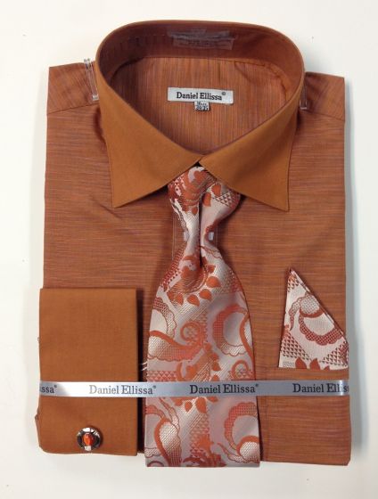 Daniel Ellissa Men's Textured Dress Shirt & Tie Set