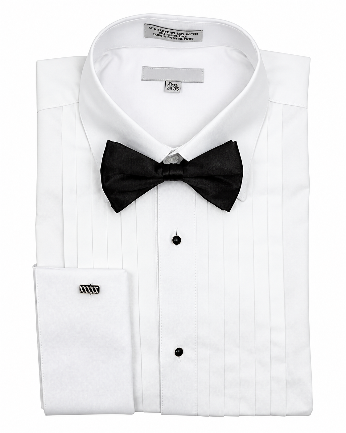 Daniel & Ellissa Men's Regular Fit White Tuxedo Shirt & Bowtie Set