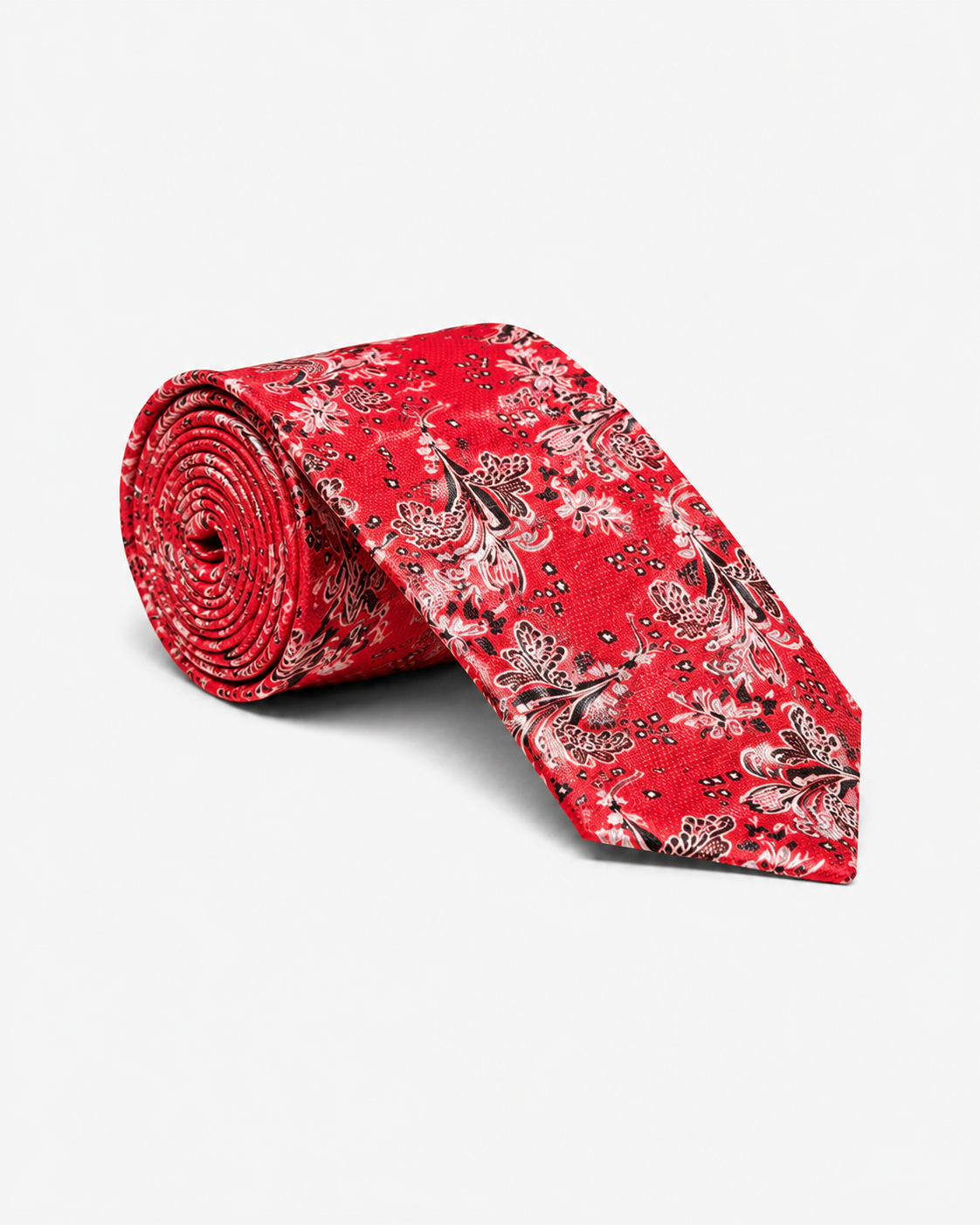 Stacy Adams Floral Paisley Tie & Hanky Set - Red