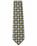 Talivari Geometric Spiral Necktie – Black Silver & Yellow