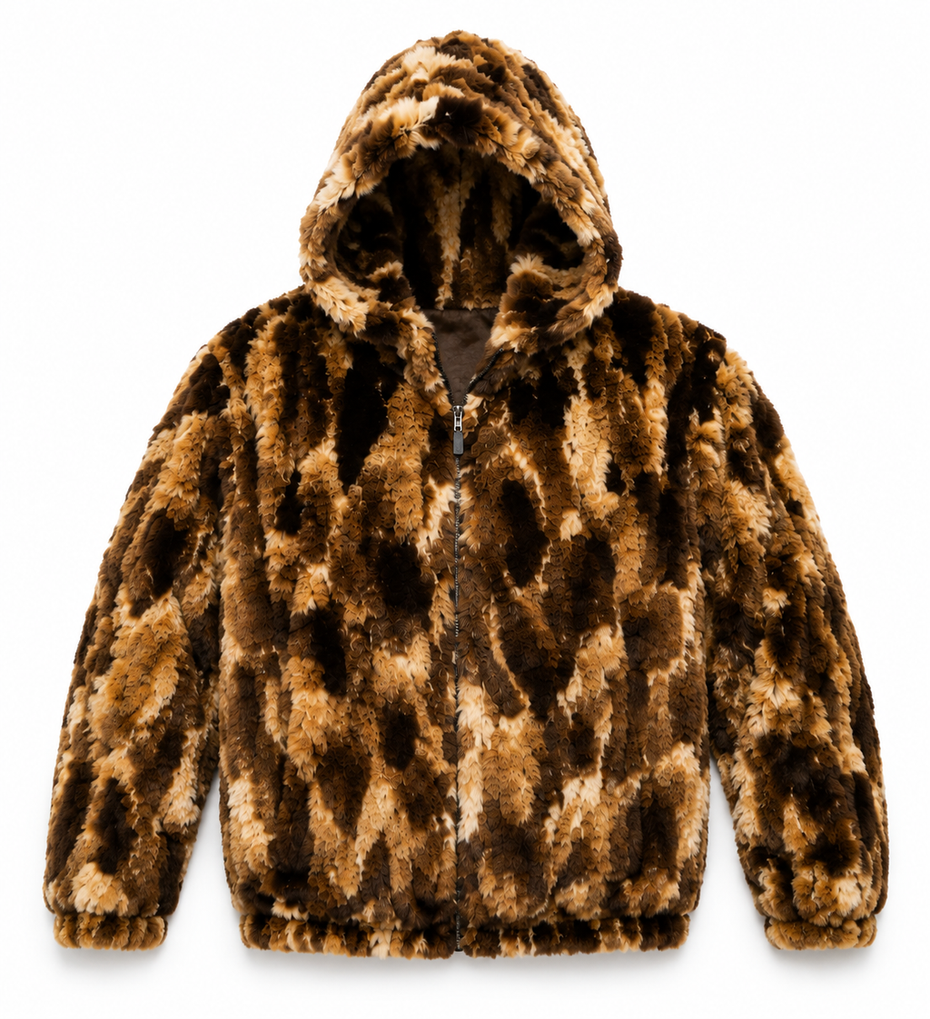 Winter Fur Men's Fox Bomber with Hood
