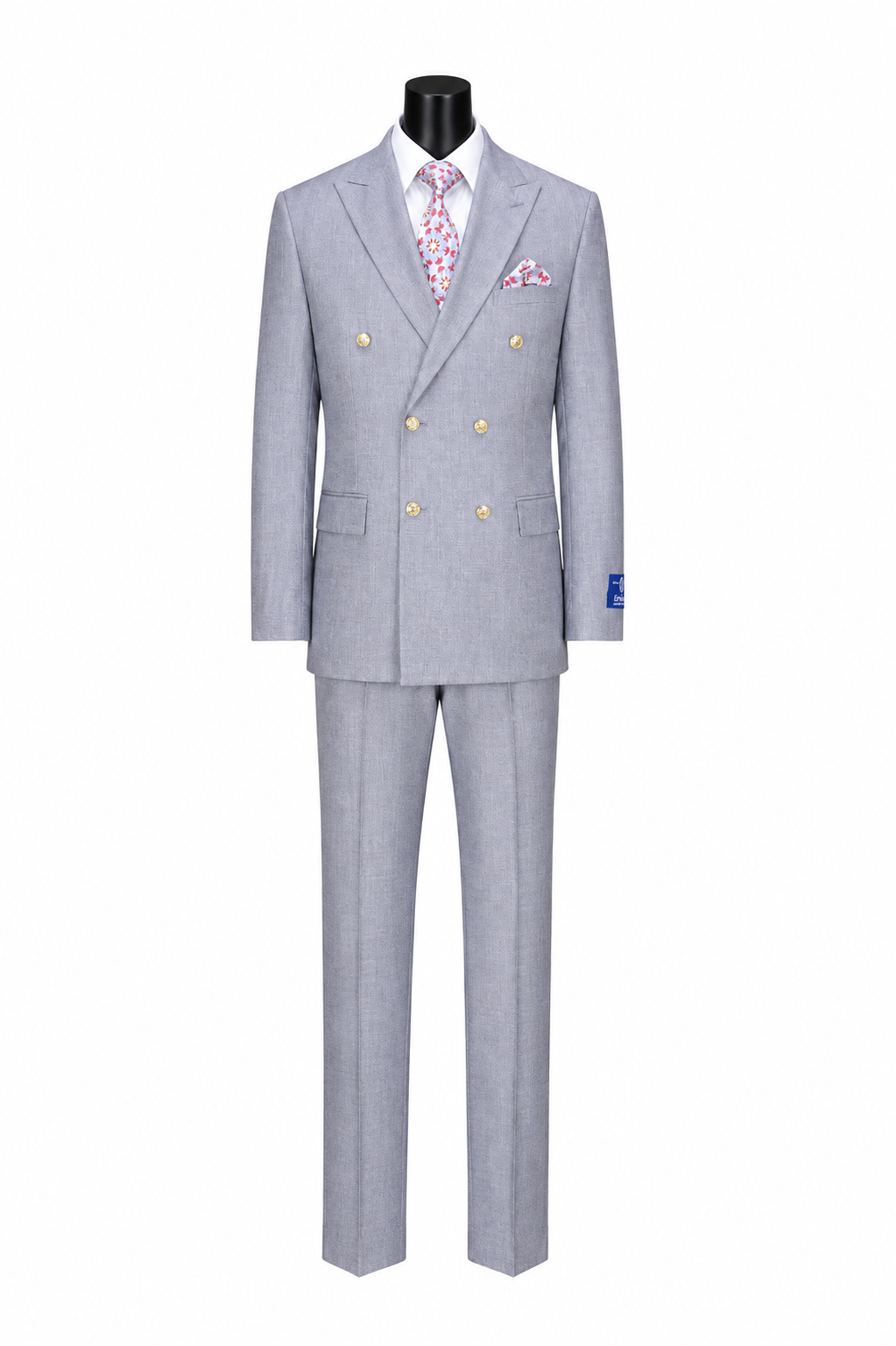 Felipe ROME Men's Double Breasted Regular Fit Suit with Flat Front Pants