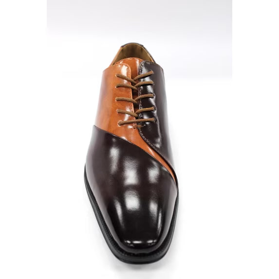 Antonio Cerrelli Burgundy/Tan Leather Lace Dress Shoes