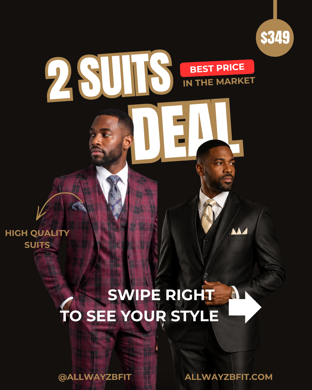 2 Suits from $349 — Online Suit Special
