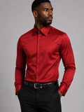 St. Patrick Satin Slim Fit Long Sleeve Dress Shirt