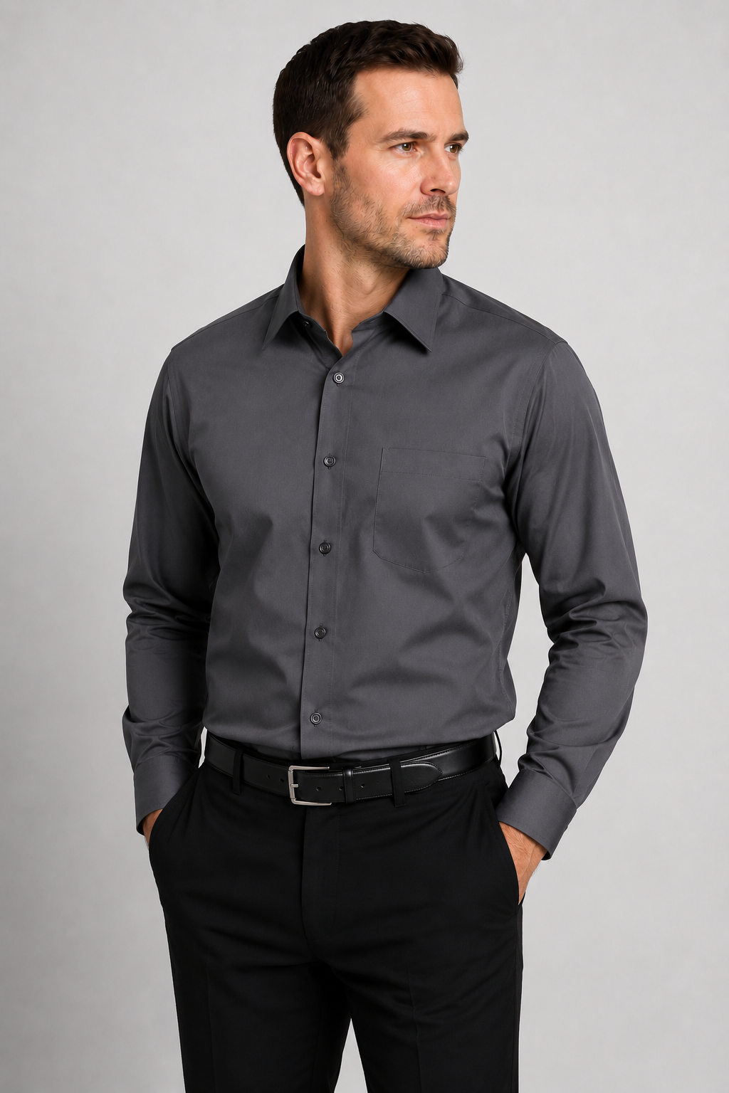 Marquis Solid Classic Fit Dress Shirts Plus Size