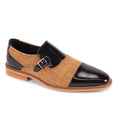 Giovanni Avon Cap Toe Buckle Dress Shoes Black & Tan
