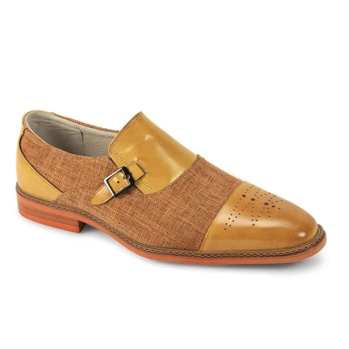 Giovanni Avon Cap Toe Buckle Dress Shoes Scotch & Tan
