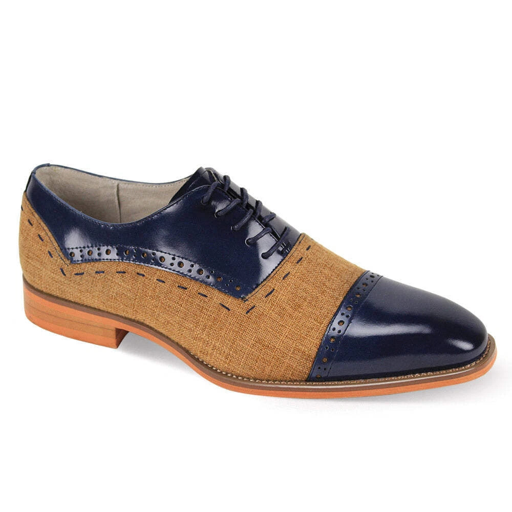 Giovanni Reed Cap Toe Lace Dress Shoes Navy & Tan