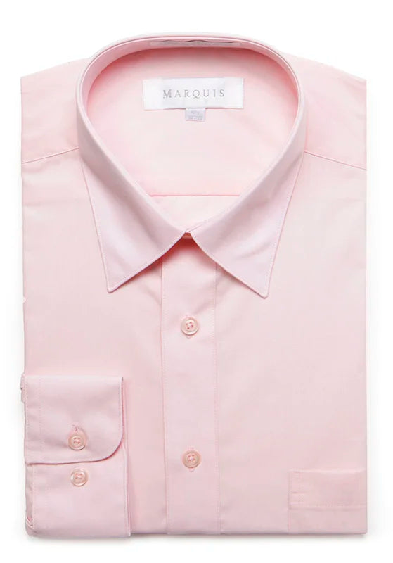 Marquis Solid Classic Fit Dress Shirts Plus Size