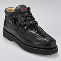 Los Altos ZA050505 full ostrich-leg exotic leather casual shoe in Black