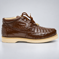 Los Altos ZA050207 caiman and ostrich exotic leather casual shoe in Brown