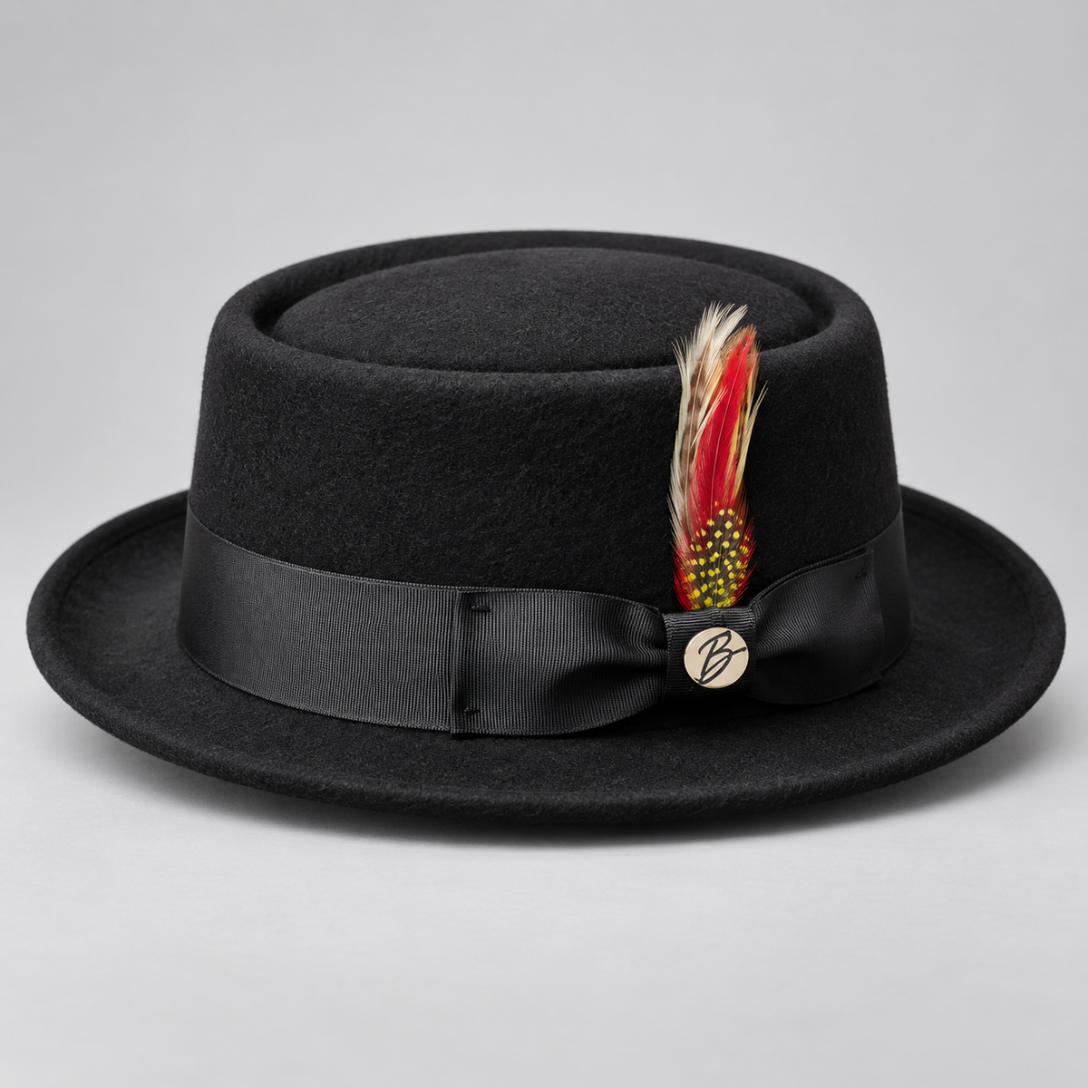 Bruno Capelo Maddox Bentley Collection Black wool-felt pork pie hat