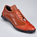 Los Altos ZC091903 ostrich leg exotic leather casual shoe in Cognac