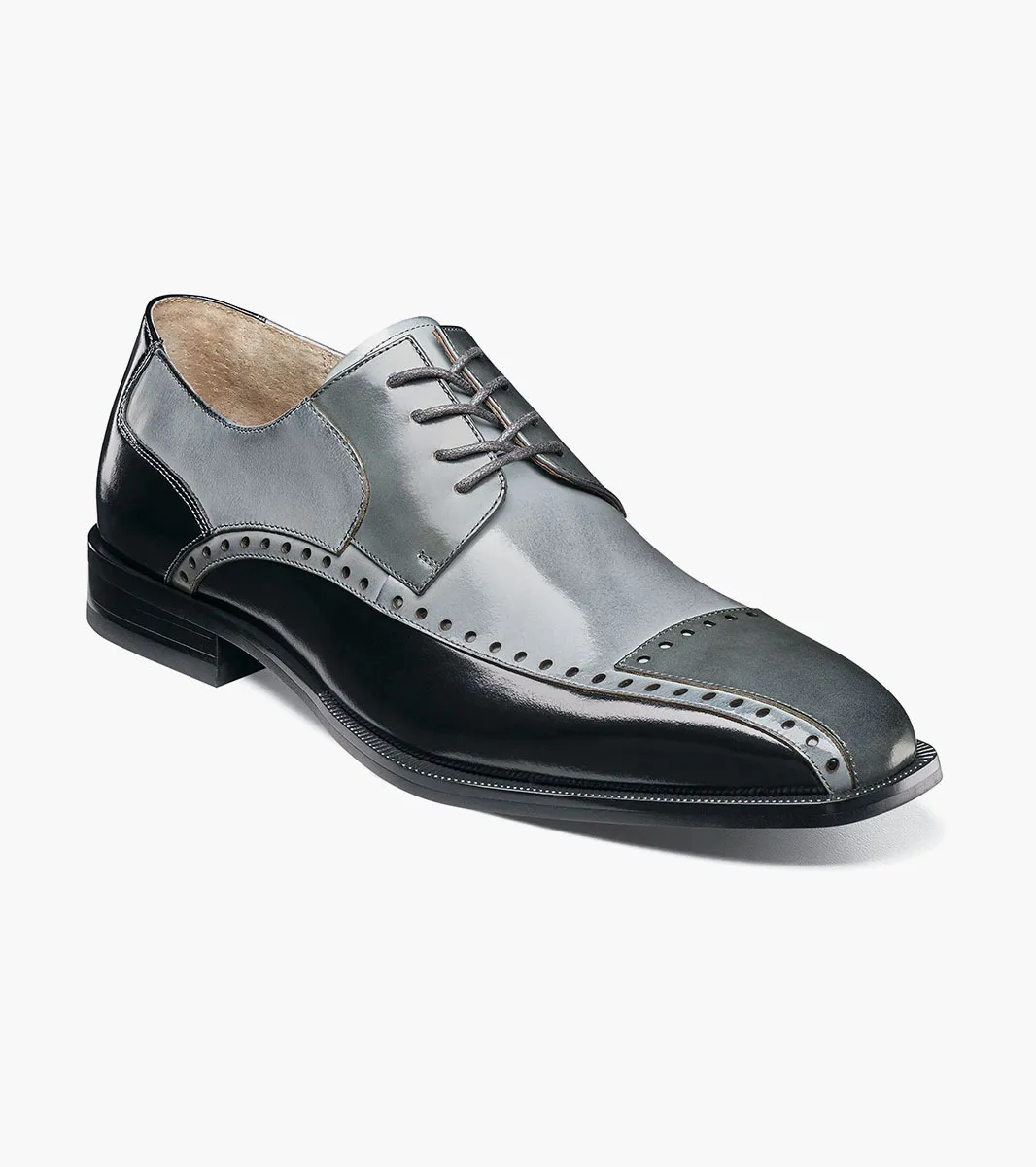 Plaza Modified Cap Toe Oxford in Black/Gray