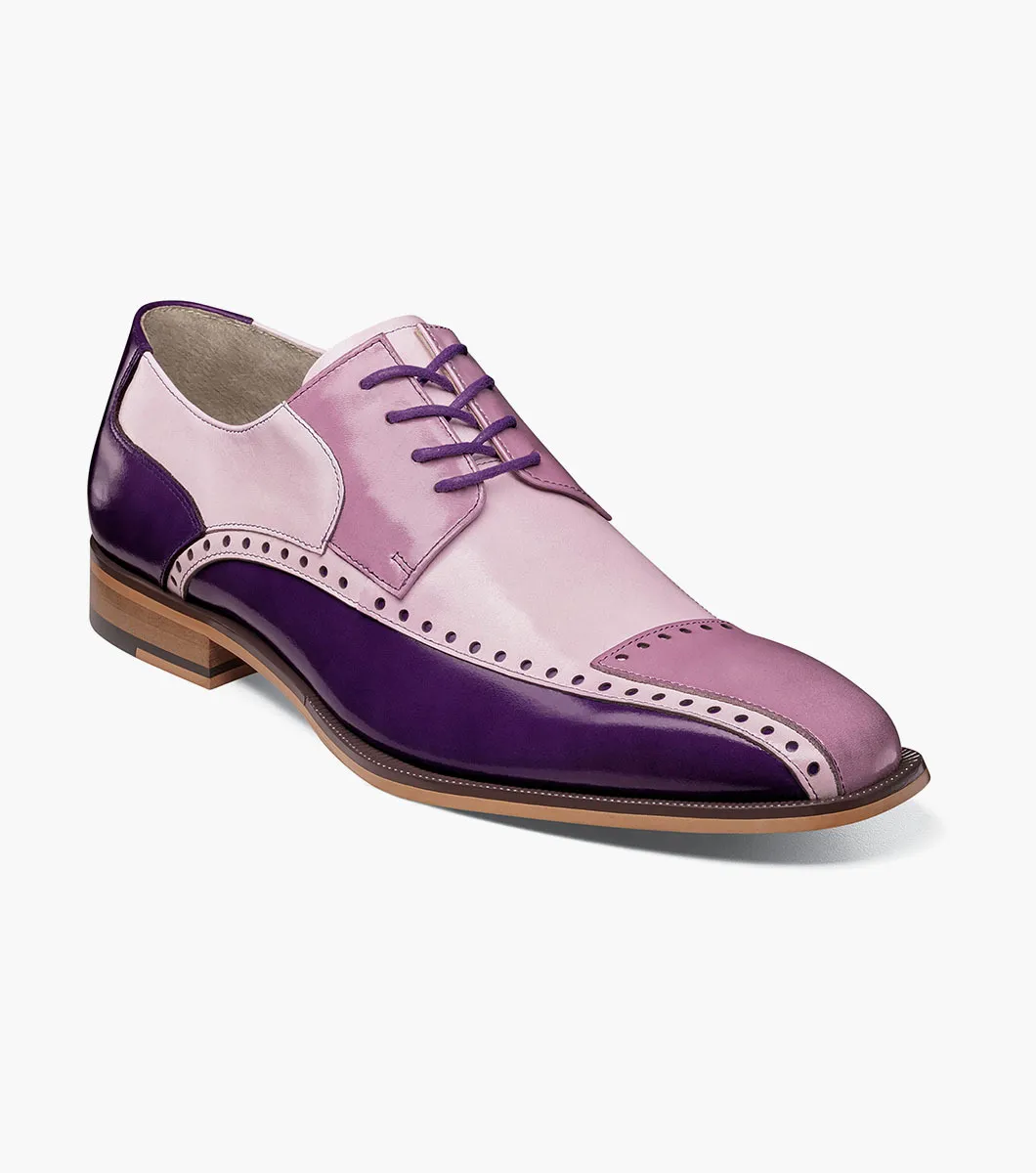 Plaza Modified Cap Toe Oxford in Purple Multi