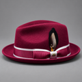 Bruno Capelo CA-713 Burgundy and Light Silver two-tone Australian wool fedora