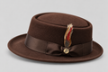 Bruno Capelo Maddox Bentley Collection Dark Brown wool-felt pork pie hat