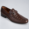Los Altos ZV103707 brown caiman belly and Teju lizard bit loafer