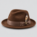 Bruno Capelo Titan Collection Brown fedora with beaver-hair-look finish