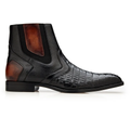 Monte caiman and Italian leather dress boot in Black