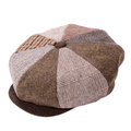 Montique Clervaux patchwork Gatsby cap in Brown