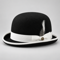 Bruno Capelo Bowler Derby Collection Black and White Australian wool hat
